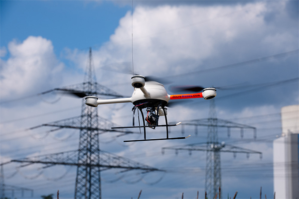 drone inspecting power lines