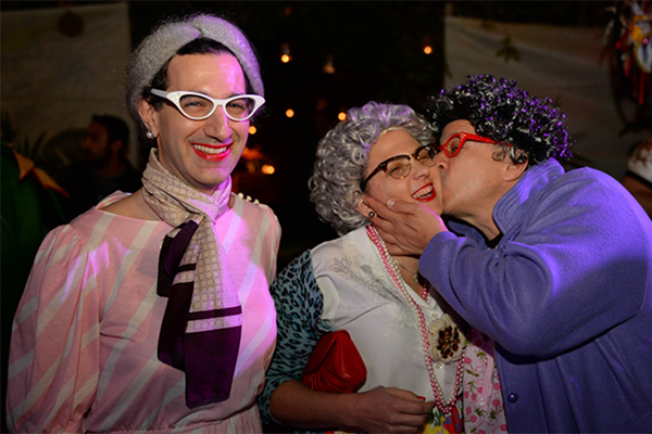 Scott and Yuval dressed up as grandmas